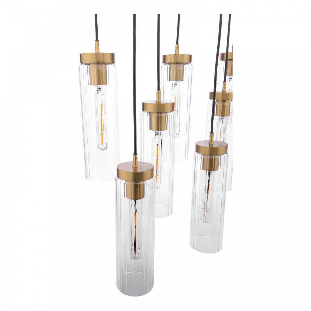 Jodelle 11 Light Polished Bronze Bar Pendant