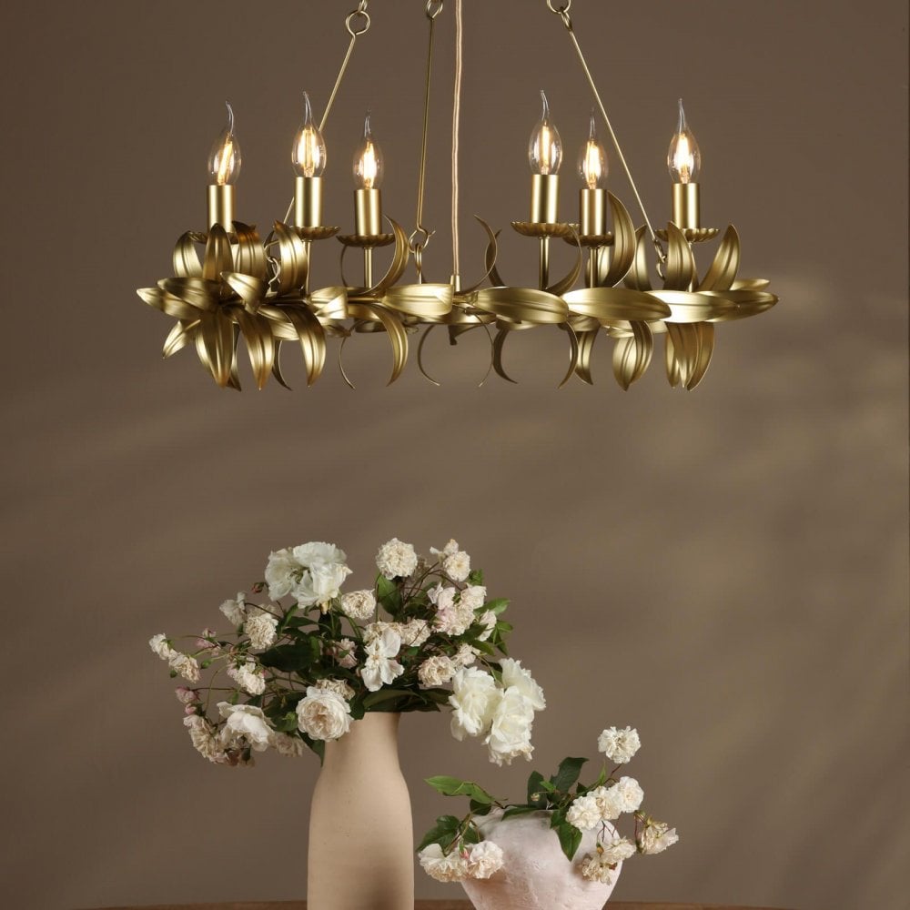 Nadria 6 Light Satin Gold Pendant