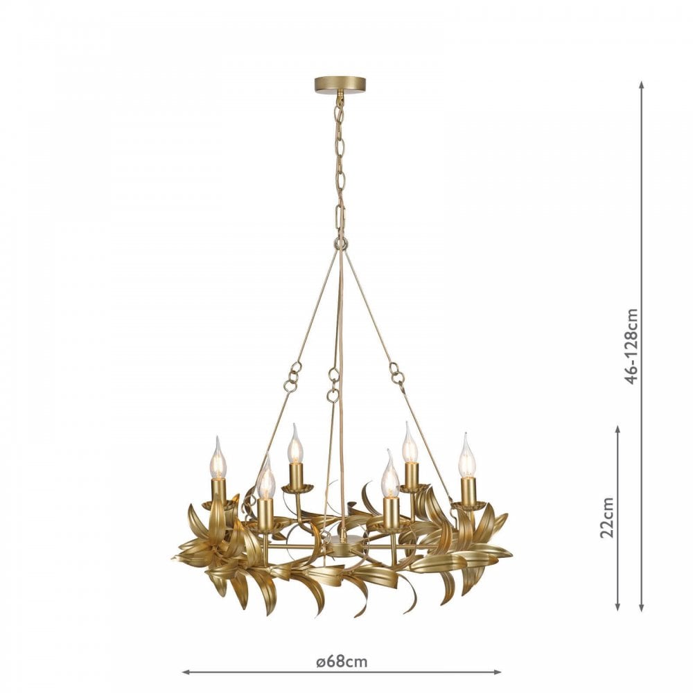 Nadria 6 Light Satin Gold Pendant