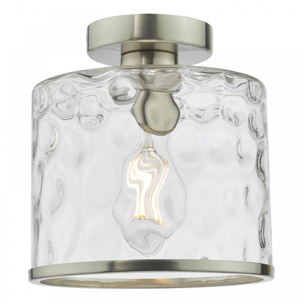Olsen Semi Flush in Satin Chrome & Glass