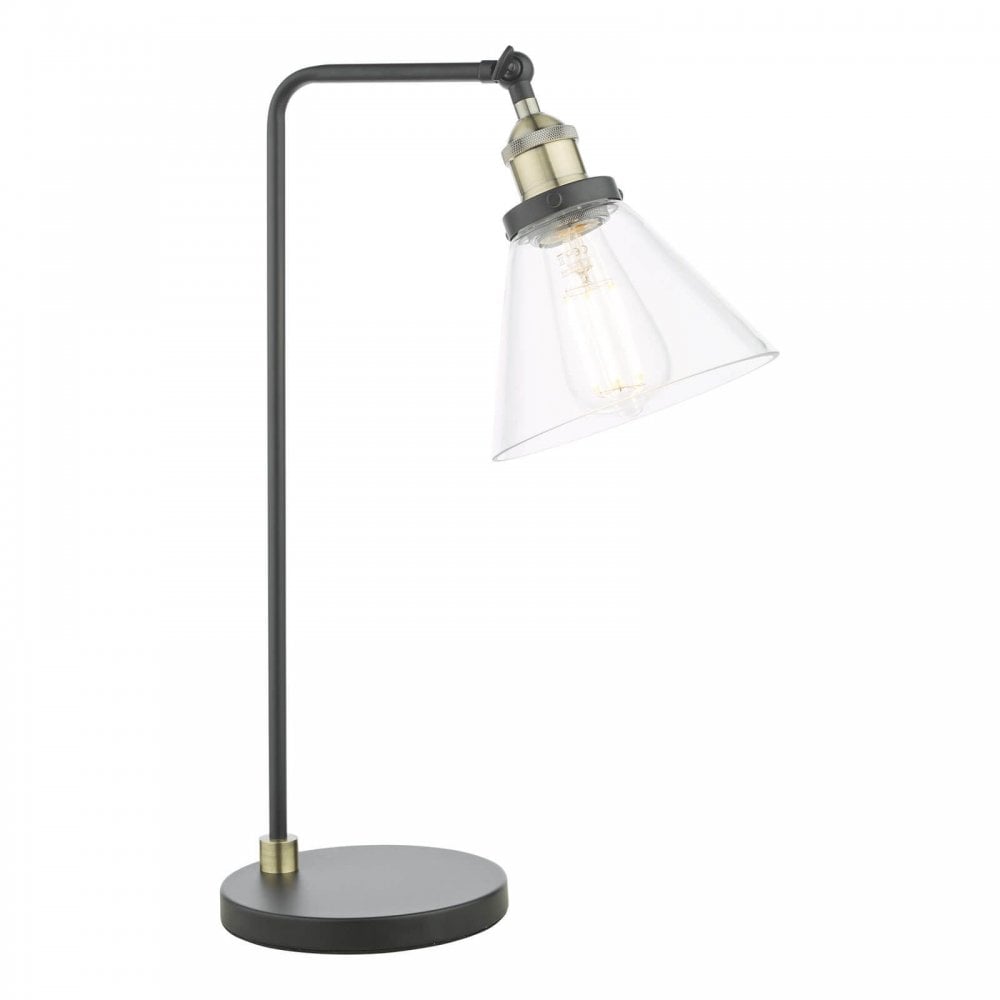 Ray Antique Brass & Glass Table Lamp