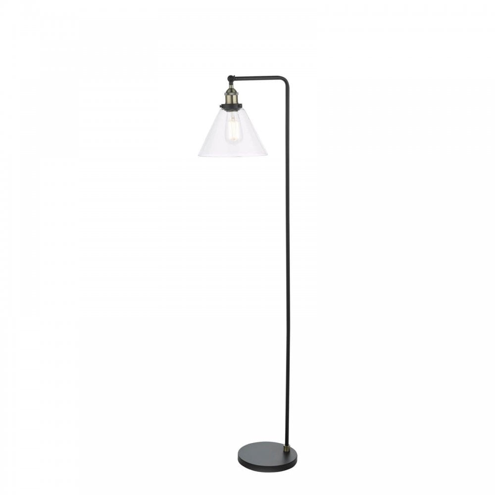 Ray Antique Brass & Glass Floor Lamp