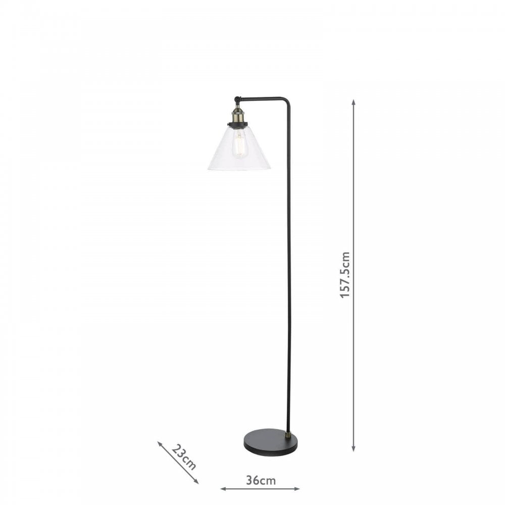 Ray Antique Brass & Glass Floor Lamp