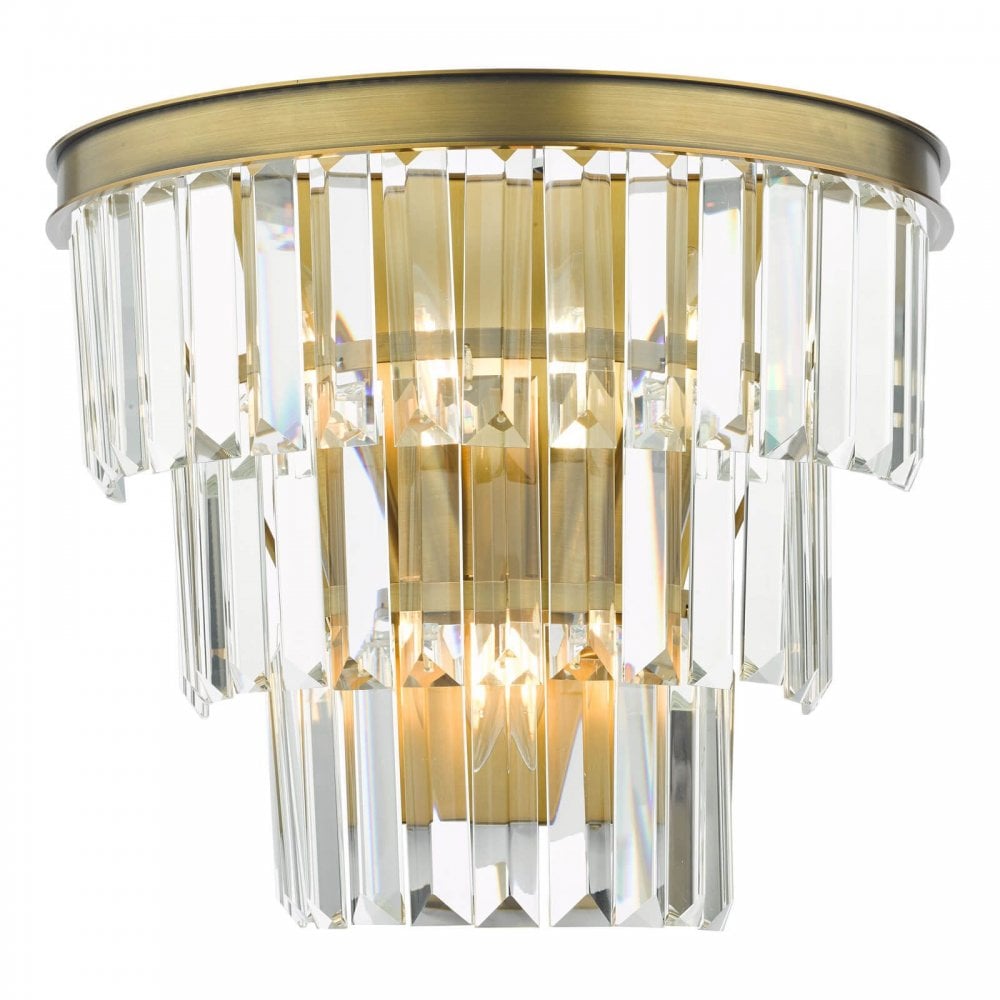 Rhapsody 3 Light Crystal & Bronze Wall Fitting