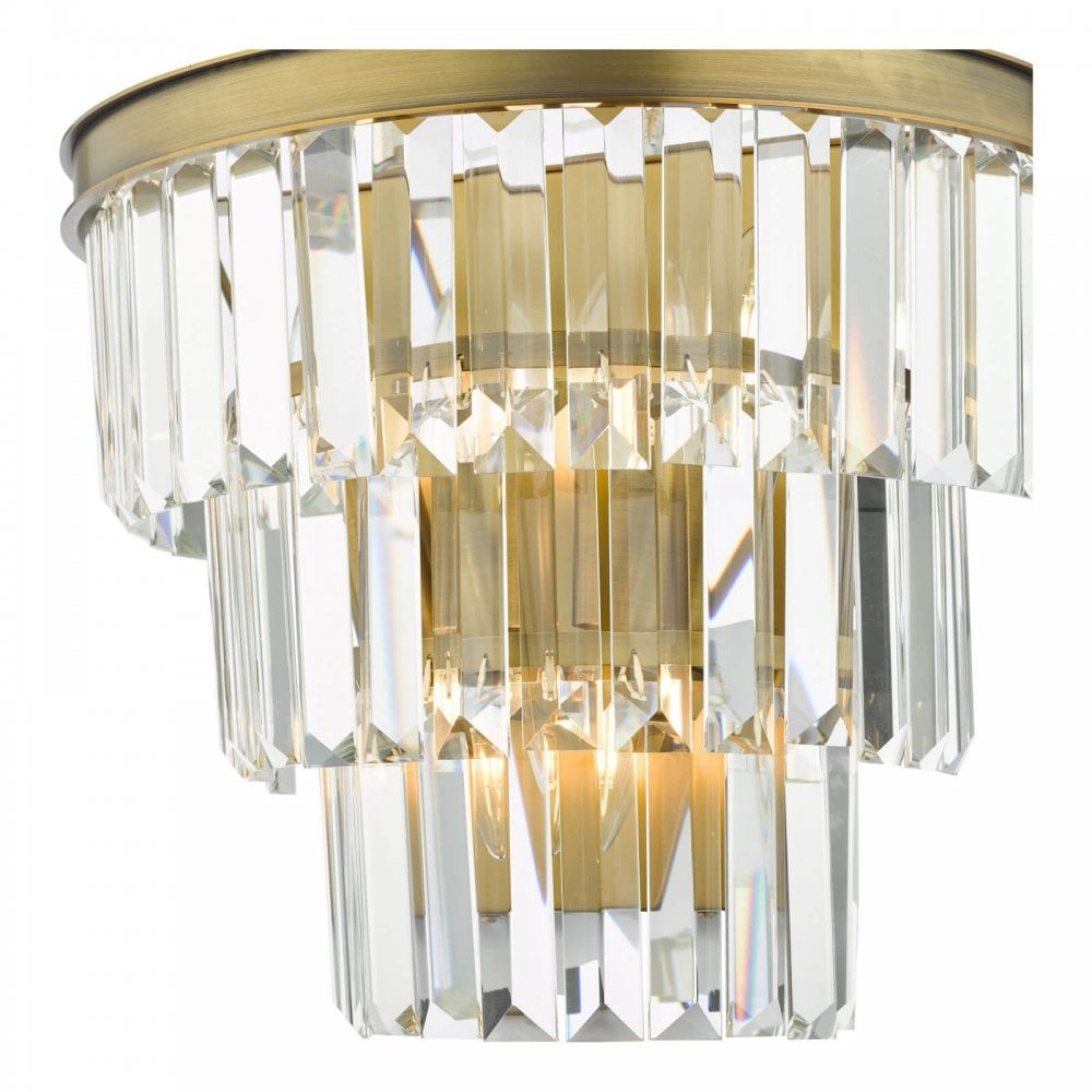 Rhapsody 3 Light Crystal & Bronze Wall Fitting
