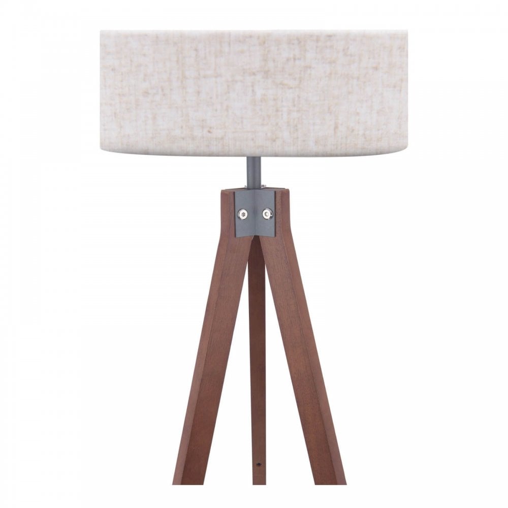 Armitage Dark Wood Tripod Floor Lamp C/W Shade