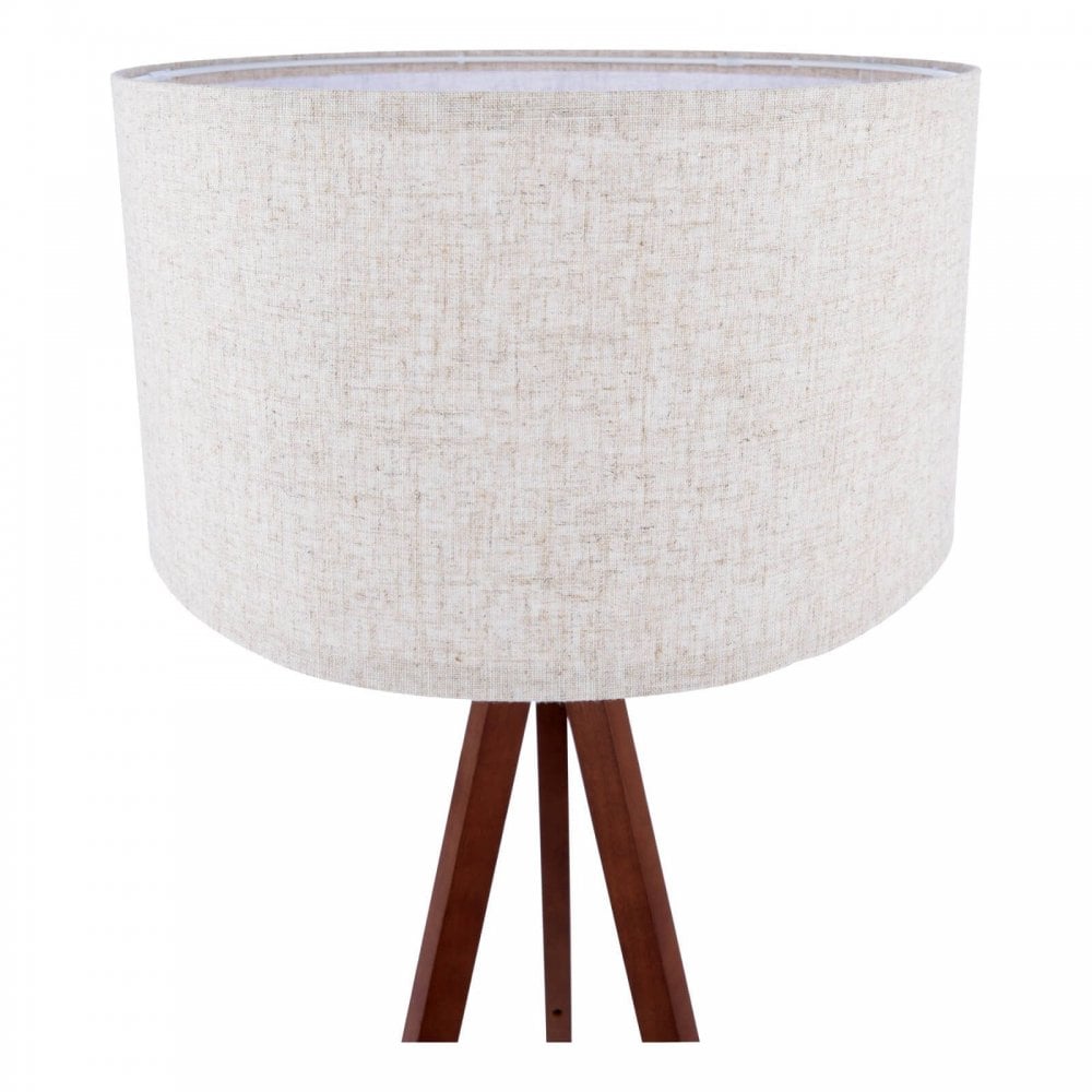 Armitage Dark Wood Tripod Floor Lamp C/W Shade