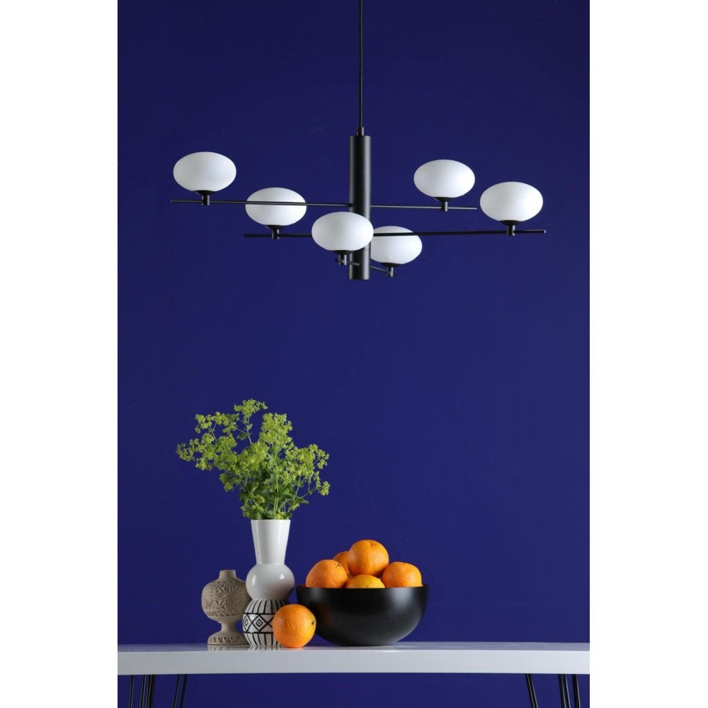 Jasper 6 Light Matt Black Pendant