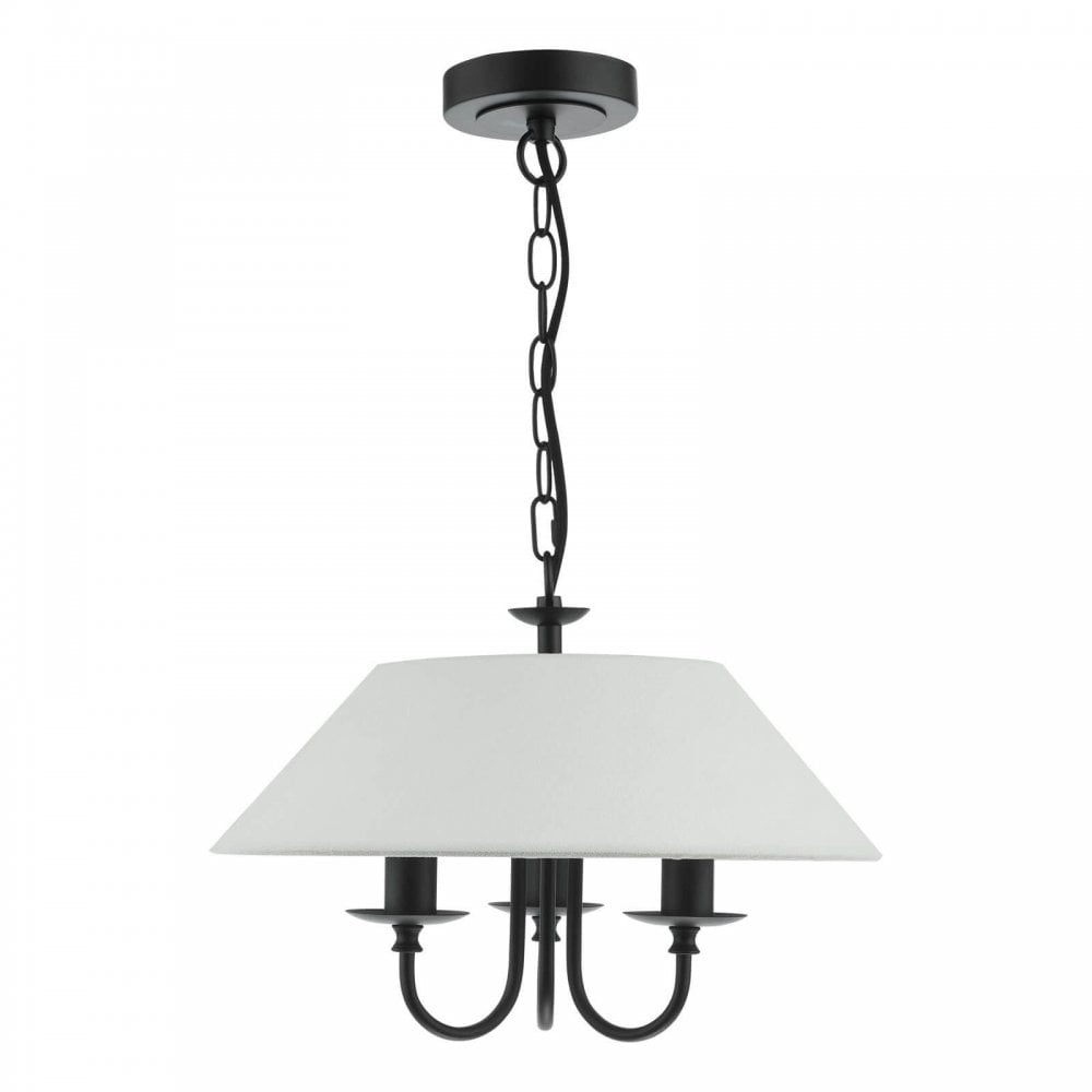 Sivan 3 Light Matt Black Pendant C/W Shade