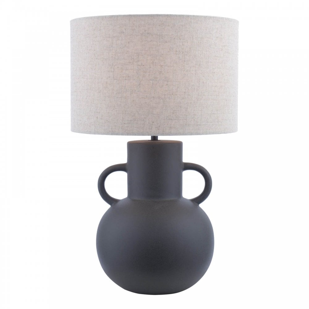 Urn Black Ceramic Table Lamp C/W Shade