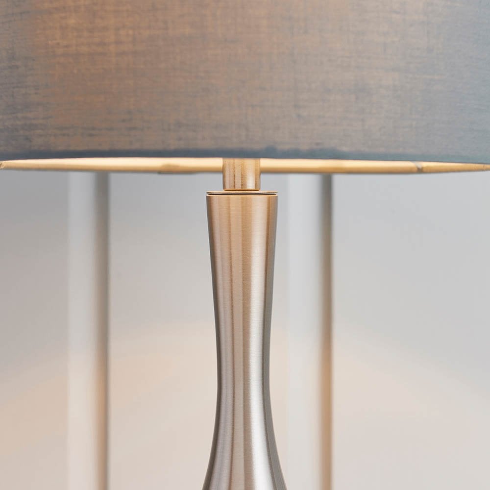 Piccadilly Touch Table Lamp in Nickel C/W Shade