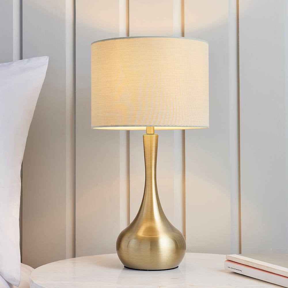 Piccadilly Touch Table Lamp in Brass C/W Shade