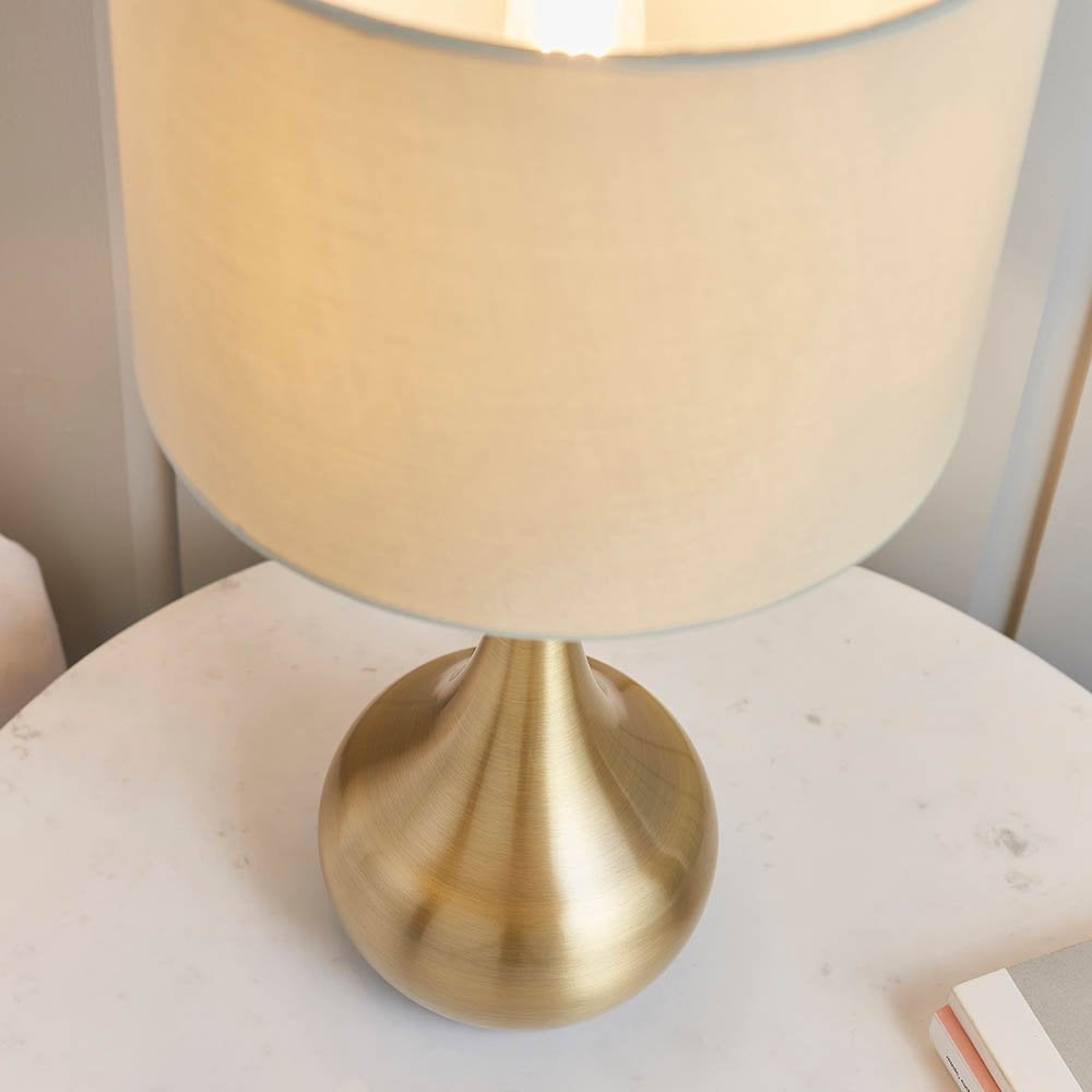 Piccadilly Touch Table Lamp in Brass C/W Shade