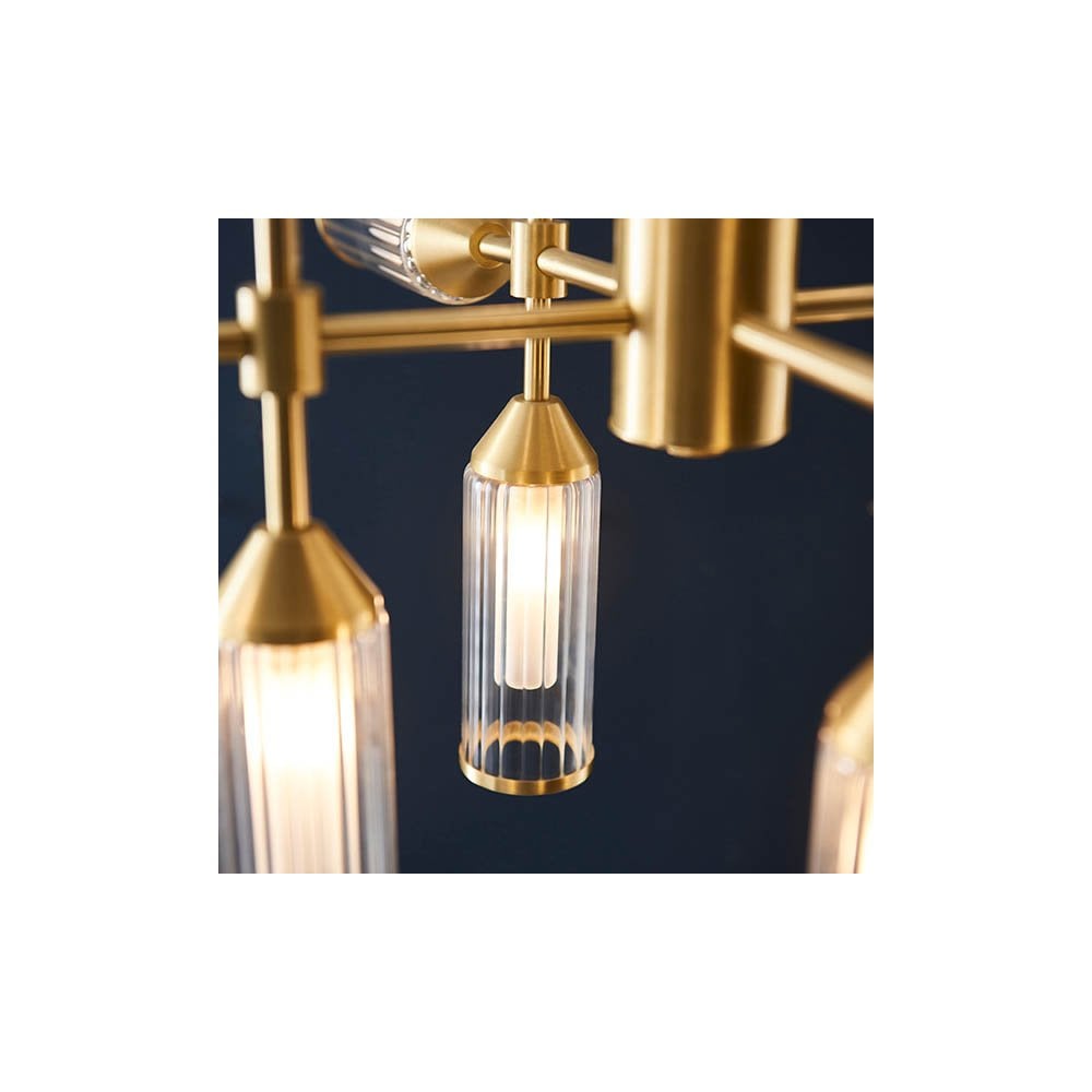 Sally 12 Light Ceiling Pendant in Satin Brass