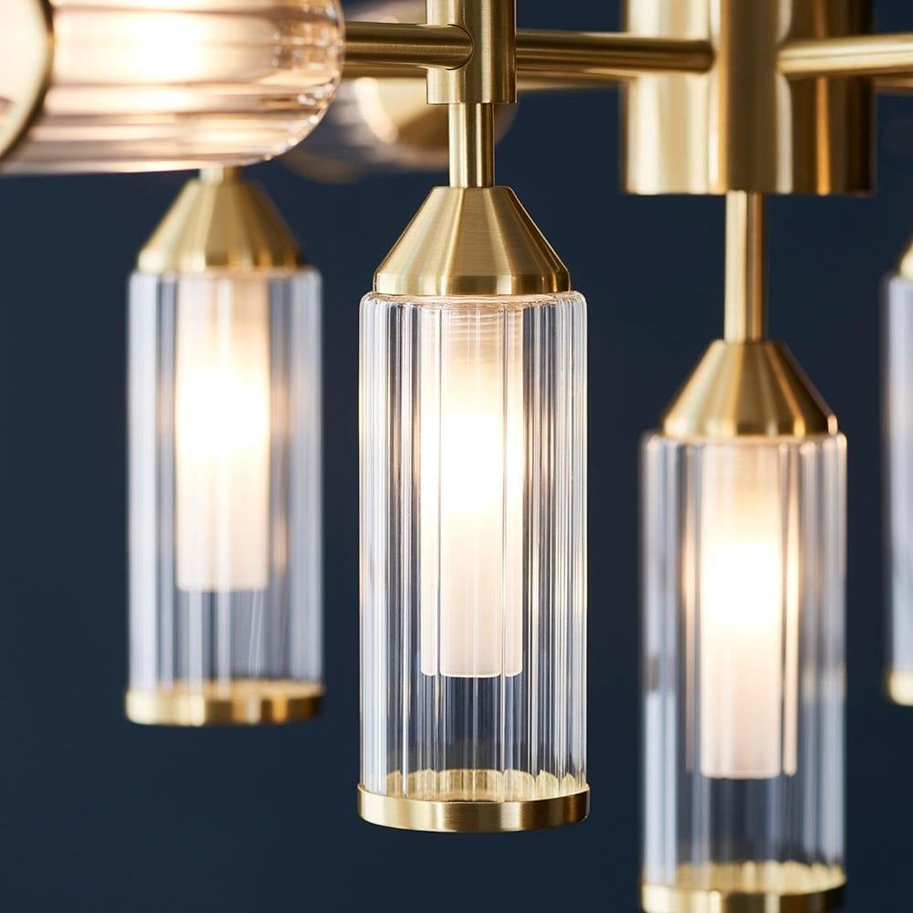 Sally 13 Light Ceiling Pendant in Satin Brass