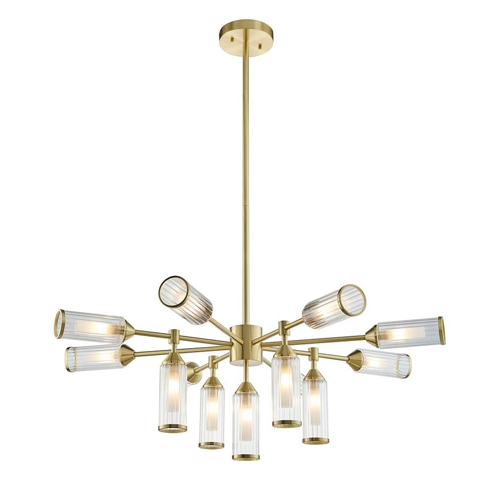 Sally 13 Light Ceiling Pendant in Satin Brass