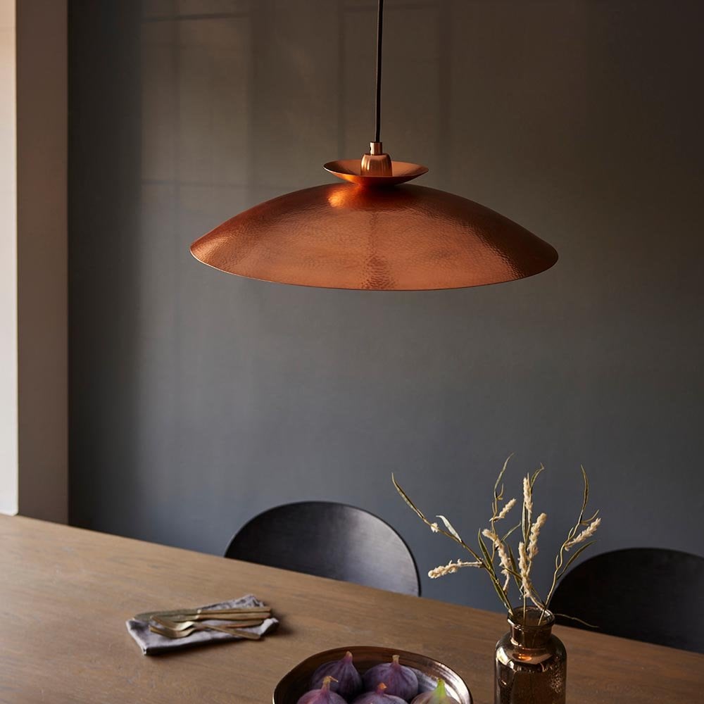 A Craft Hammered Pendant in Copper Finish