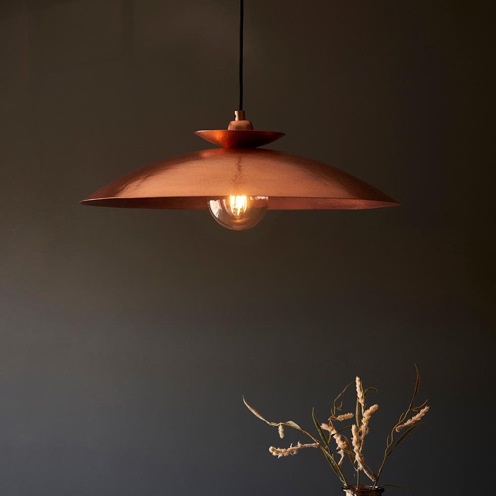 A Craft Hammered Pendant in Copper Finish
