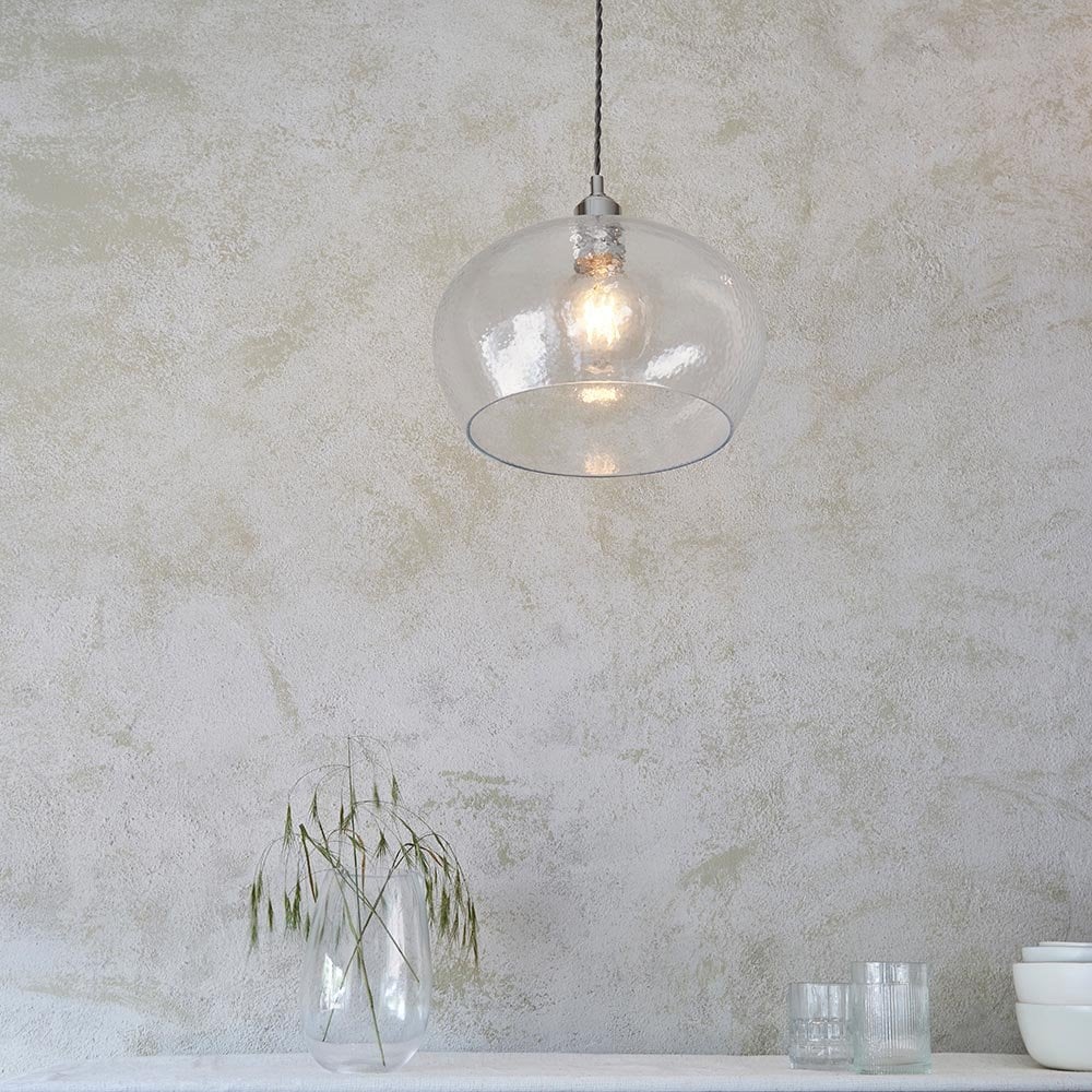 Molly Hammered Glass Bowl Pendant
