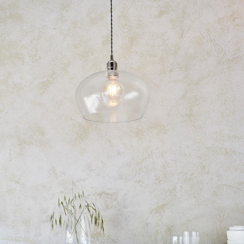 Molly Hammered Glass Bowl Pendant
