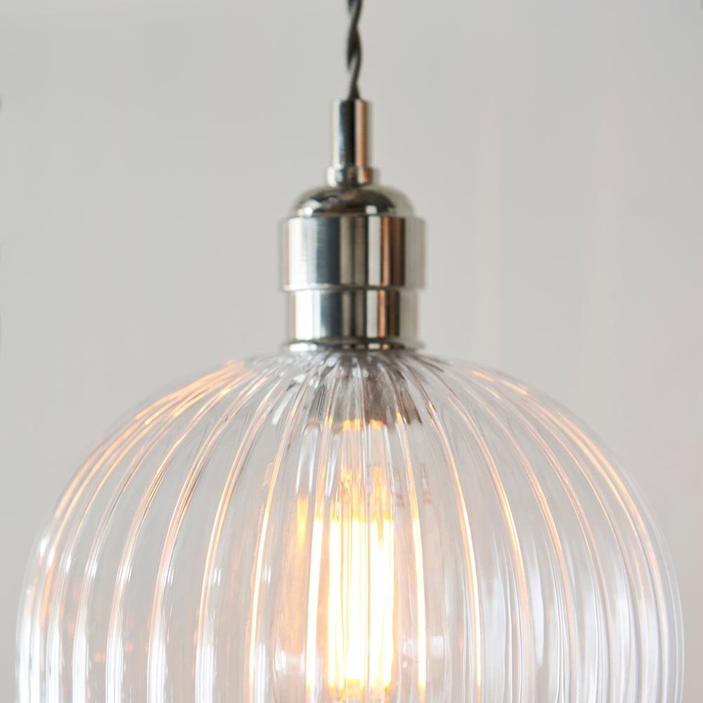 Molly Small Clear Ribbed Glass Pendant