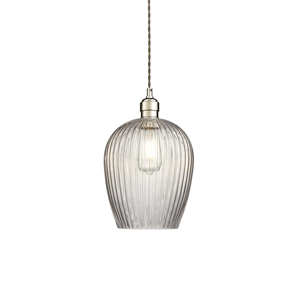 Molly Small Clear Ribbed Glass Pendant