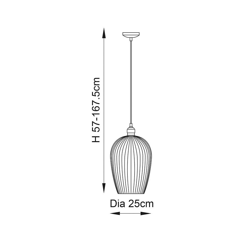 Molly Large Clear Ribbed Glass Pendant