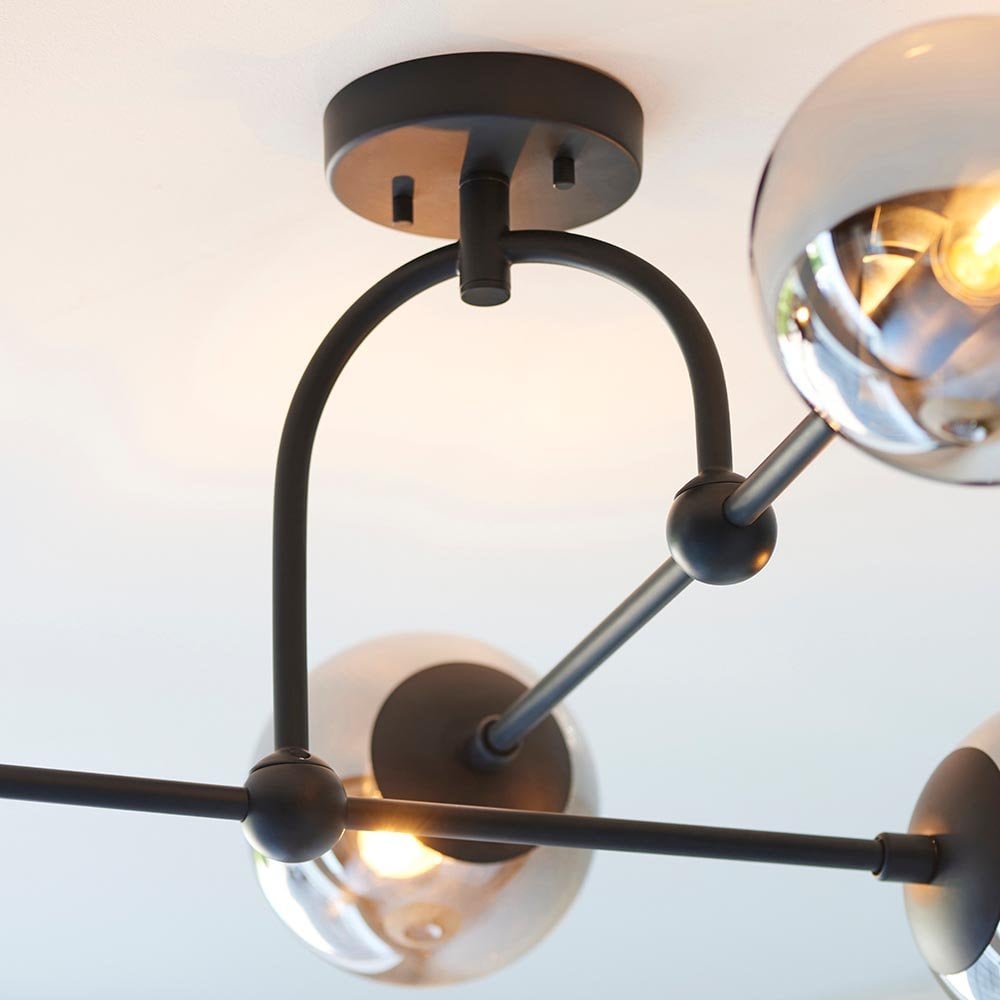 Erin Black Semi Flush C/W Smoked Shades