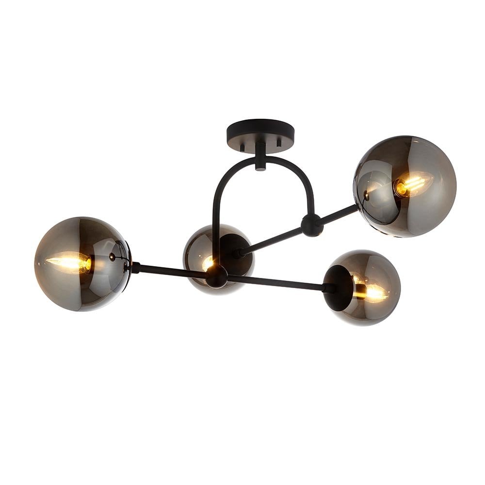 Erin Black Semi Flush C/W Smoked Shades