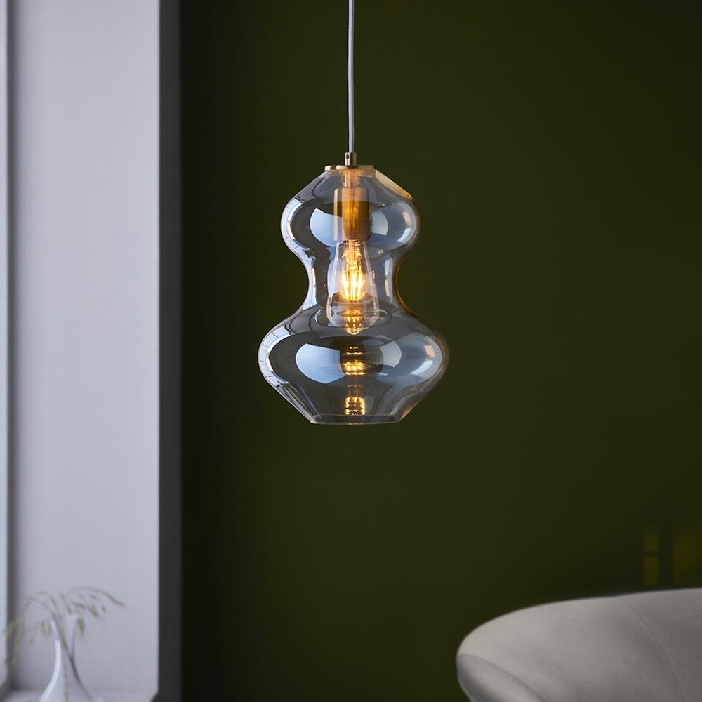 Kelda Satin Brass Champagne Glass Shaped Pendant