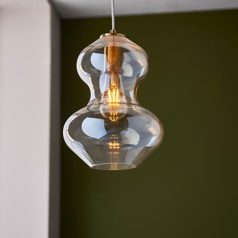 Kelda Satin Brass Champagne Glass Shaped Pendant