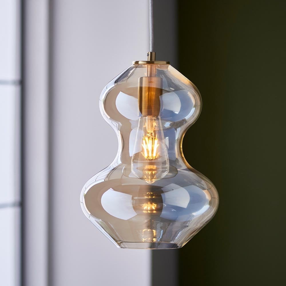 Kelda Satin Brass Champagne Glass Shaped Pendant