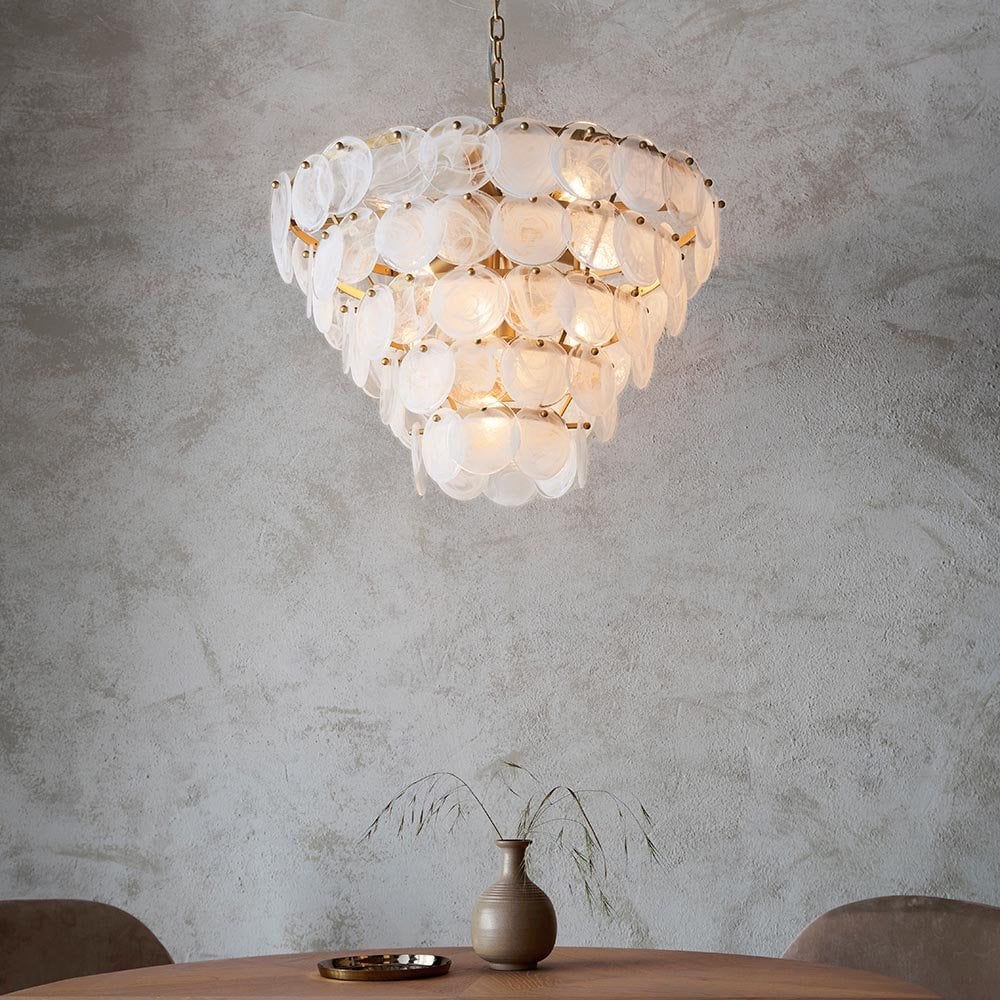 Bella Antique Gold with White & Clear Glass