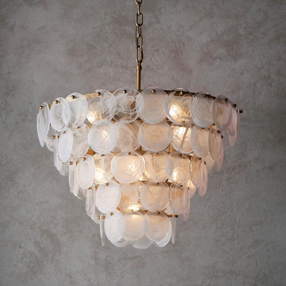 Bella Antique Gold with White & Clear Glass