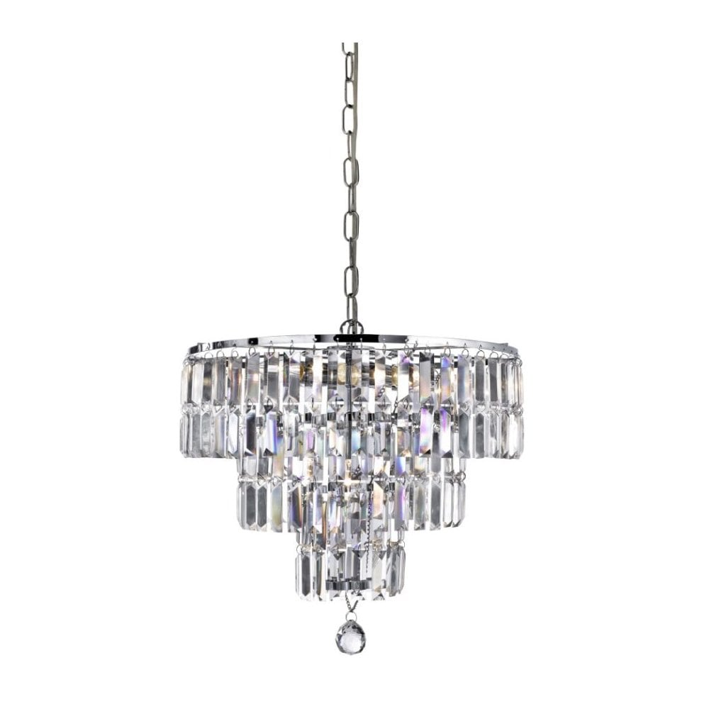 Empire 5 Light Chrome Crystal Chandelier
