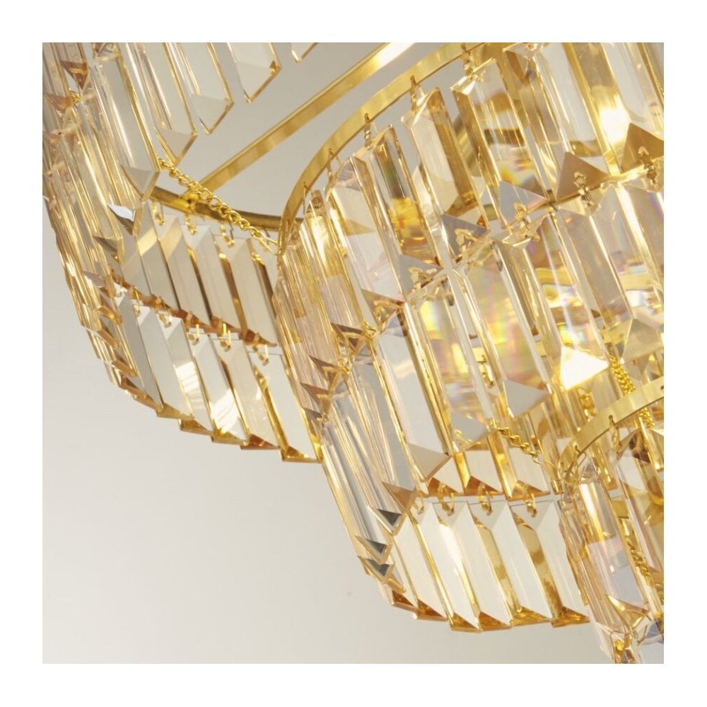 Empire 5 Light Satin Brass Crystal Chandelier