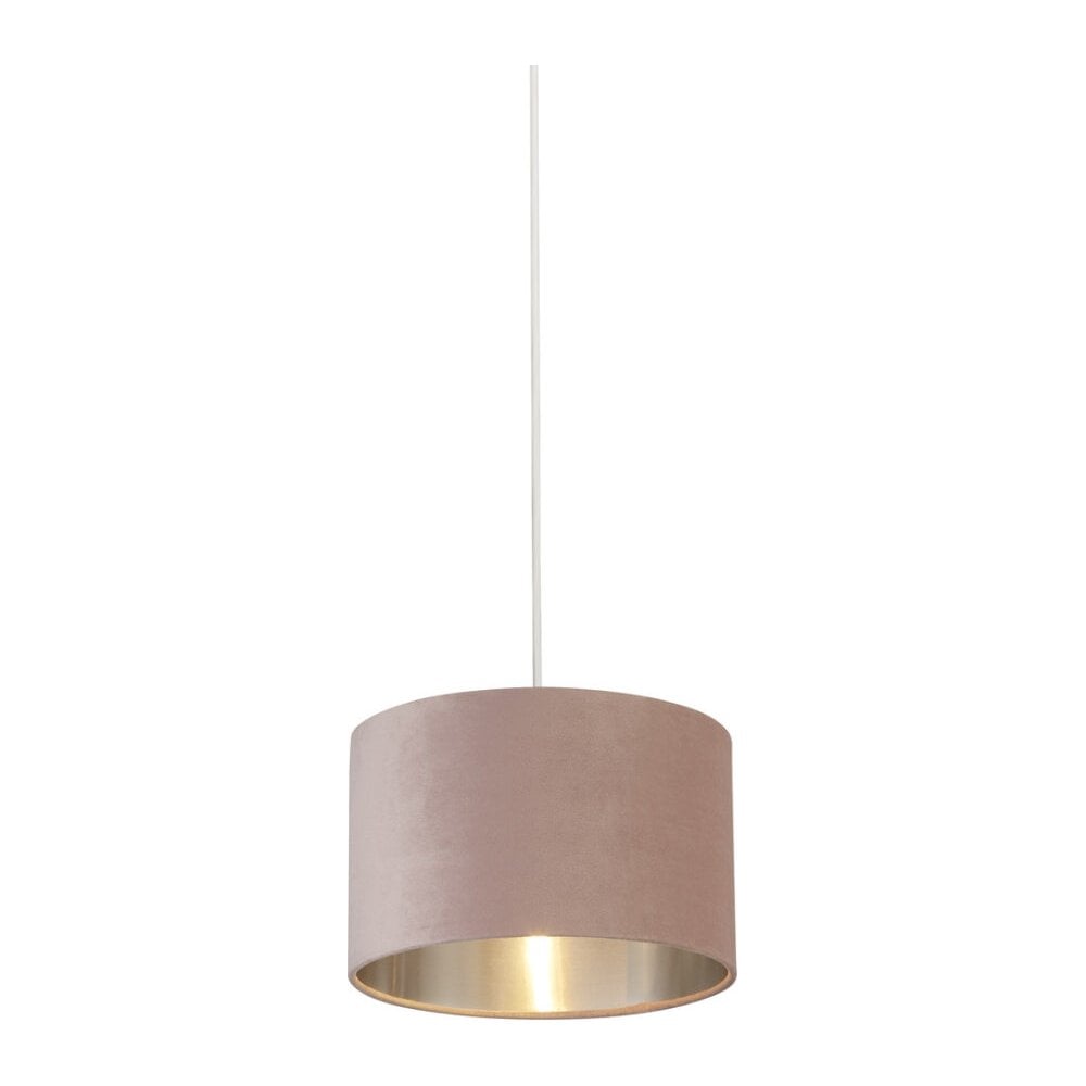 28cm Pink Velvet Drum Shade