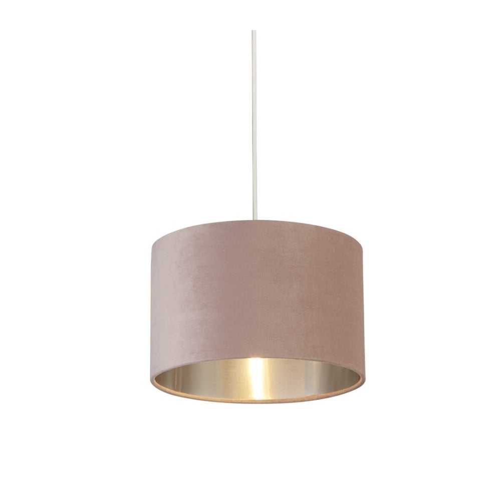 28cm Pink Velvet Drum Shade