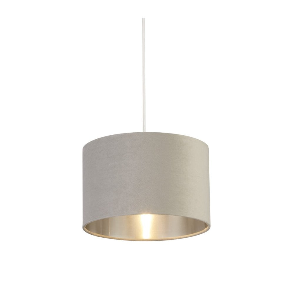 28cm Light Grey Velvet Drum Shade