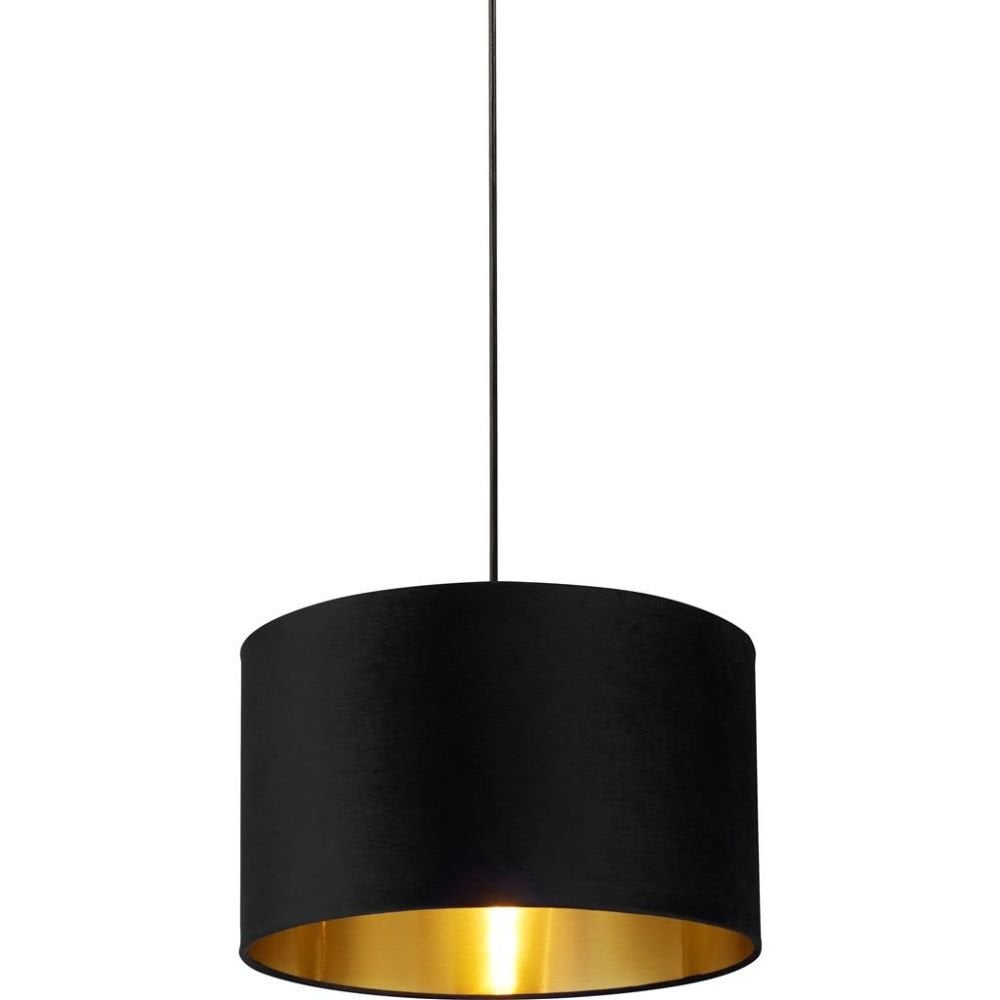 Black Velvet 40cm Drum Shade