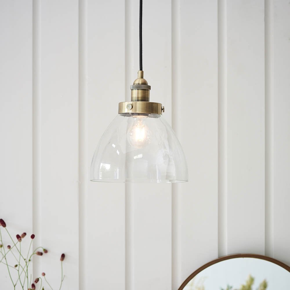 Hansen Single Pendant in Antique Brass