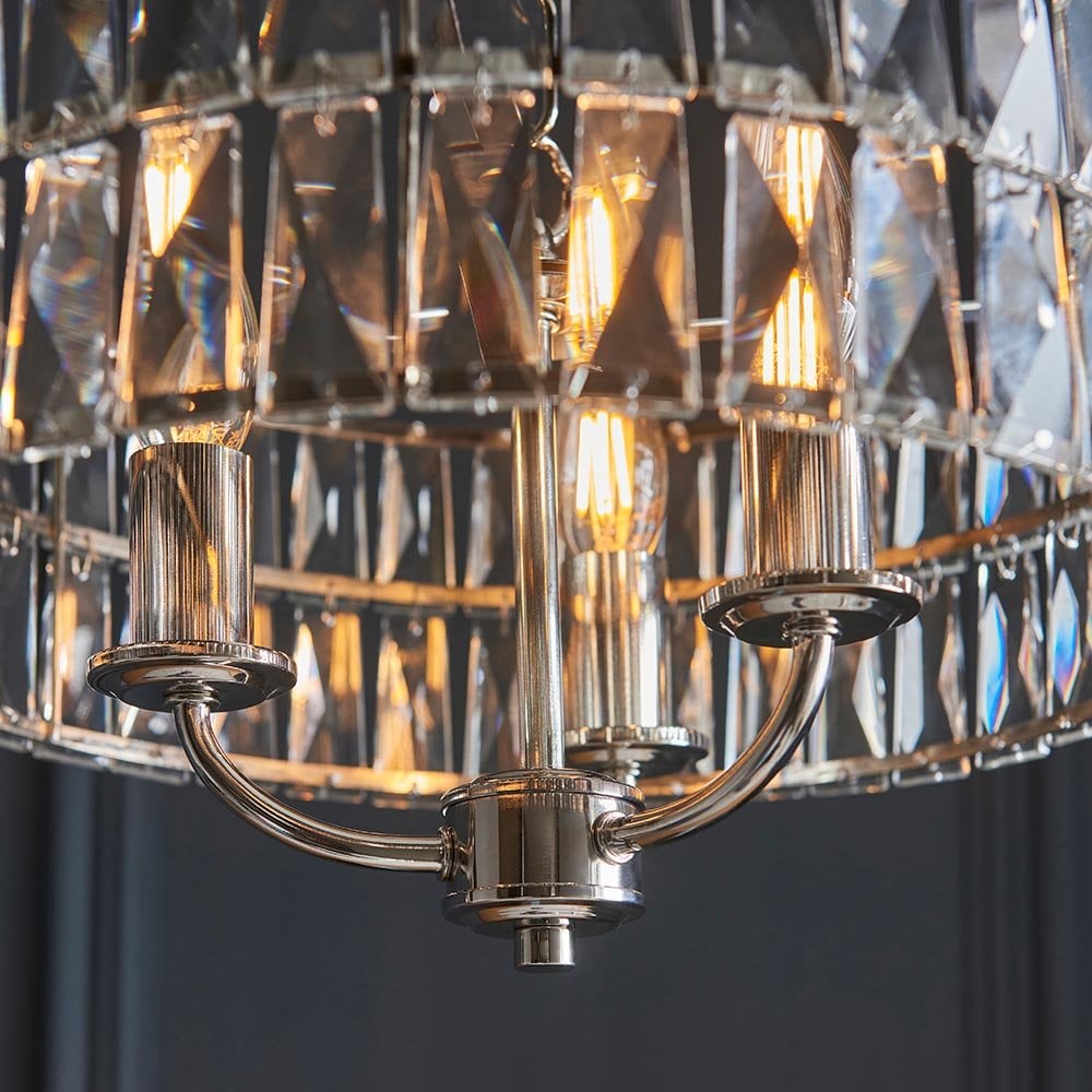 Clifton 3 Light Bright Nickel Ceiling Pendant