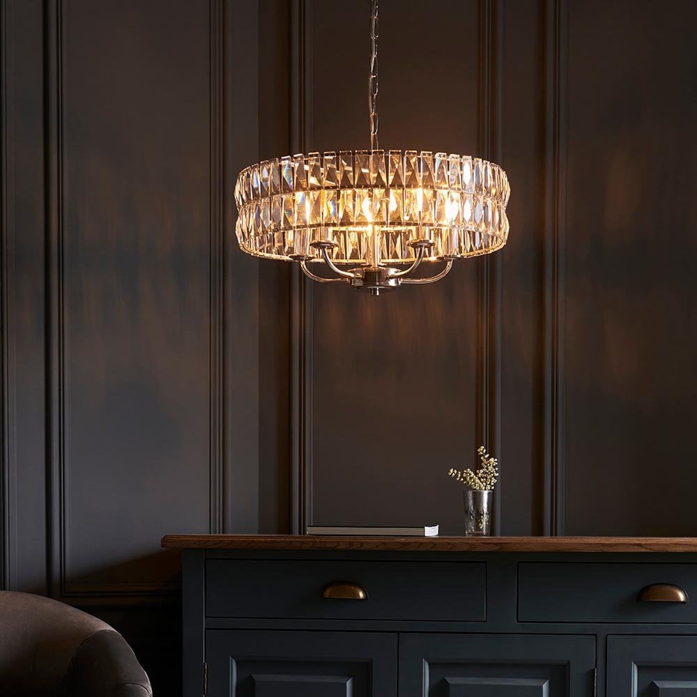 Clifton 5 Light Bright Nickel Ceiling Pendant
