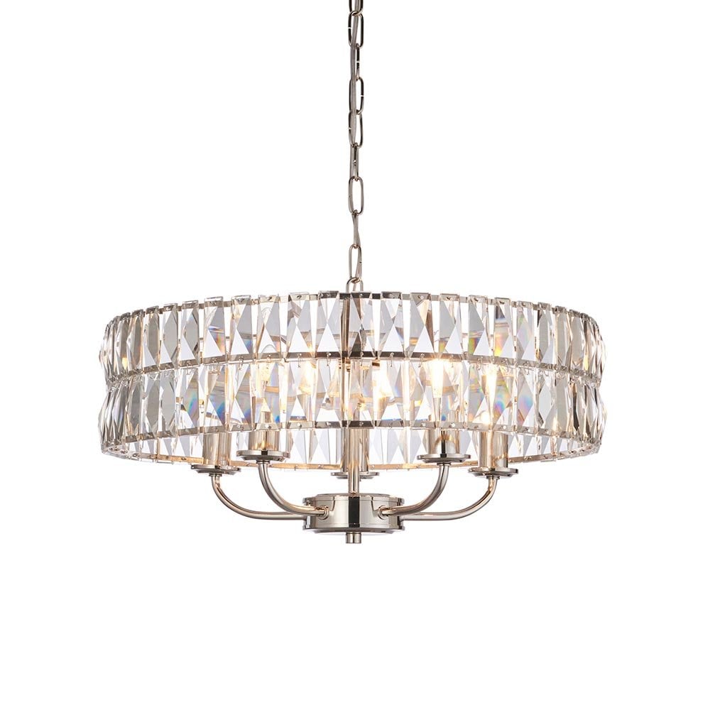 Clifton 5 Light Bright Nickel Ceiling Pendant