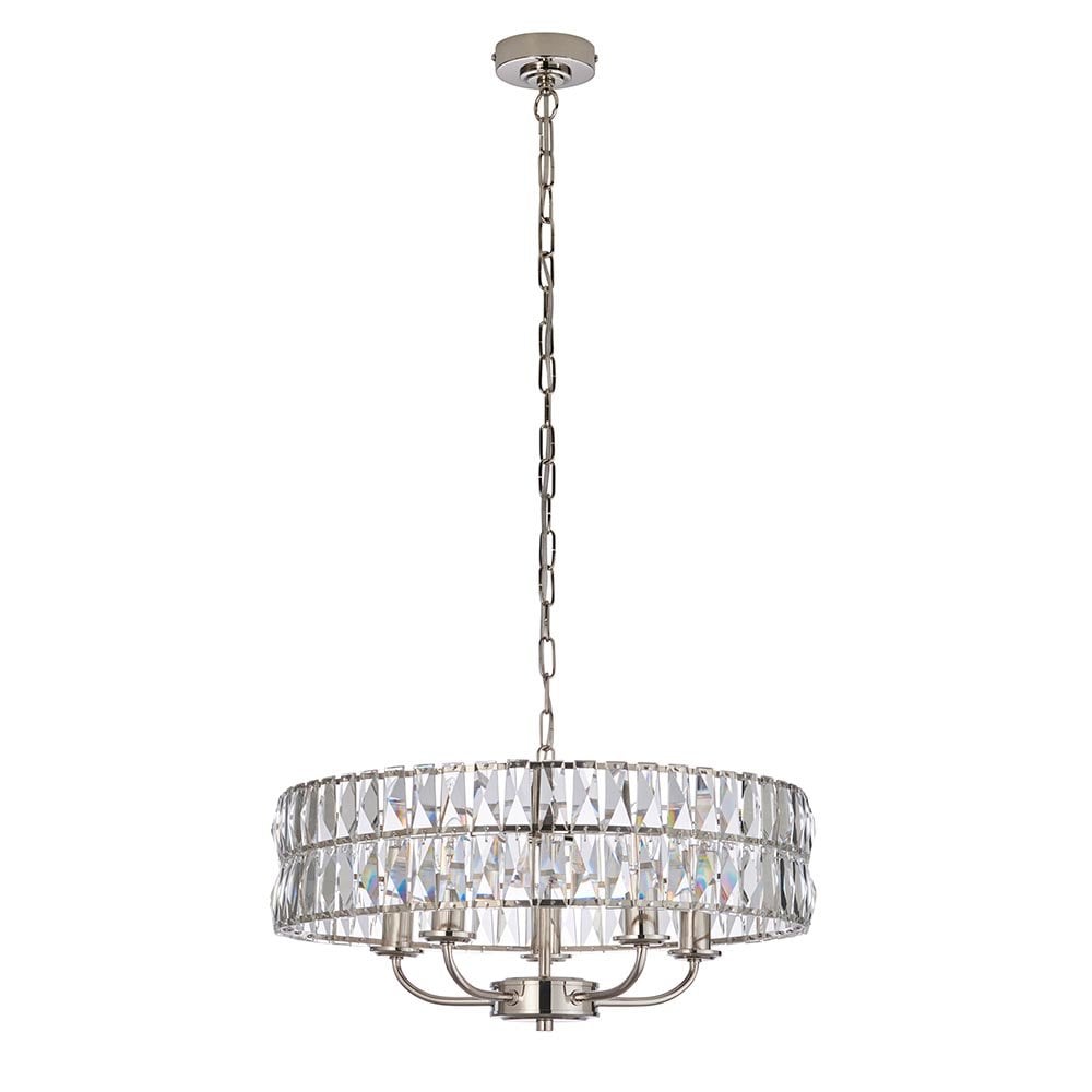 Clifton 5 Light Bright Nickel Ceiling Pendant