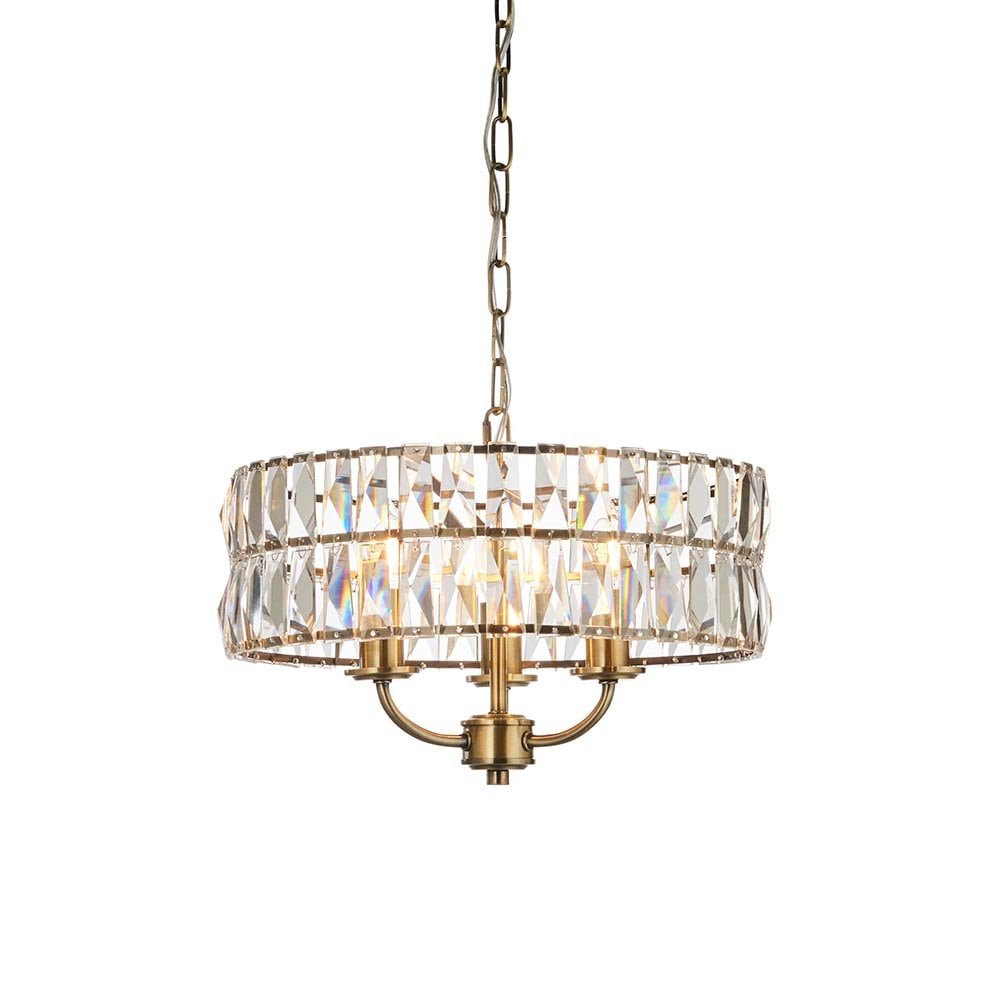Clifton 3 Light Antique Brass Ceiling Pendant