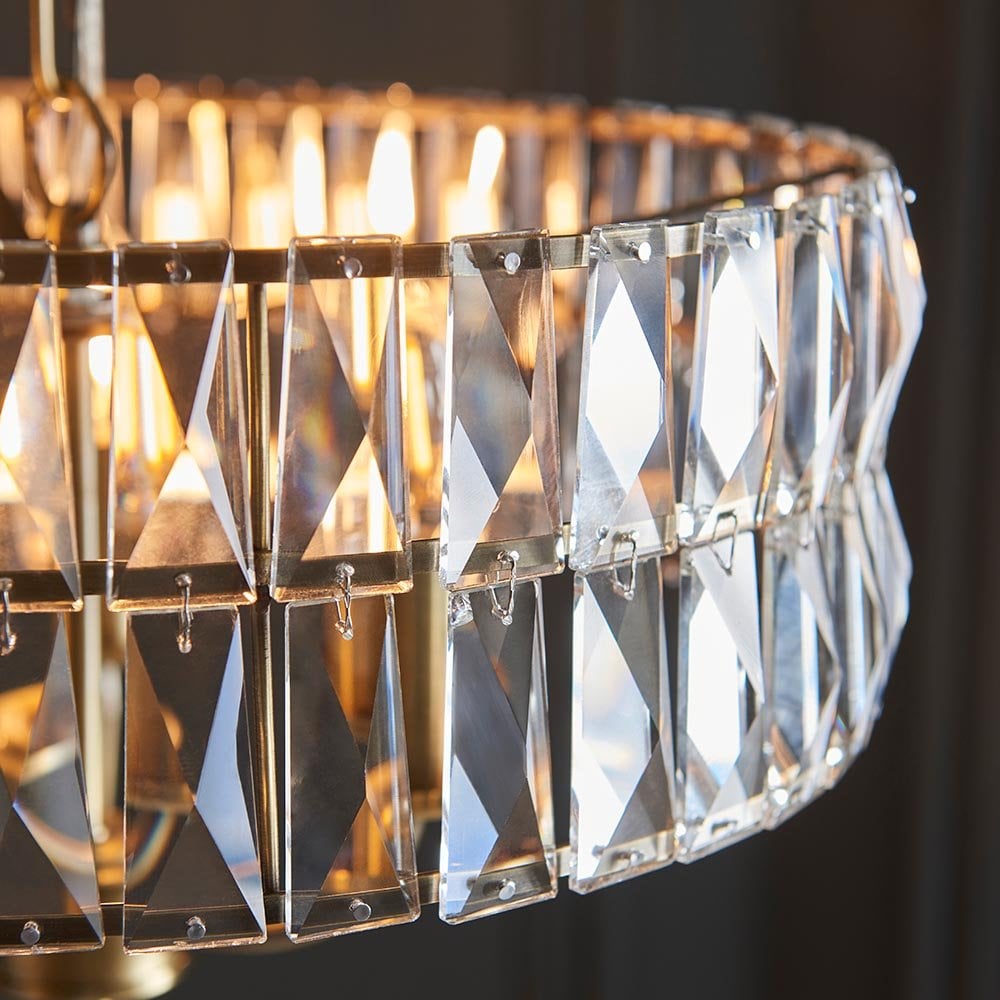 Clifton 3 Light Antique Brass Ceiling Pendant