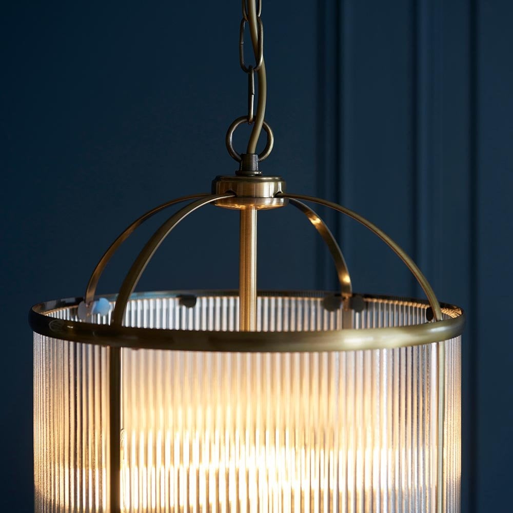 Lambeth 4 Light Ribbed Lantern Pendant