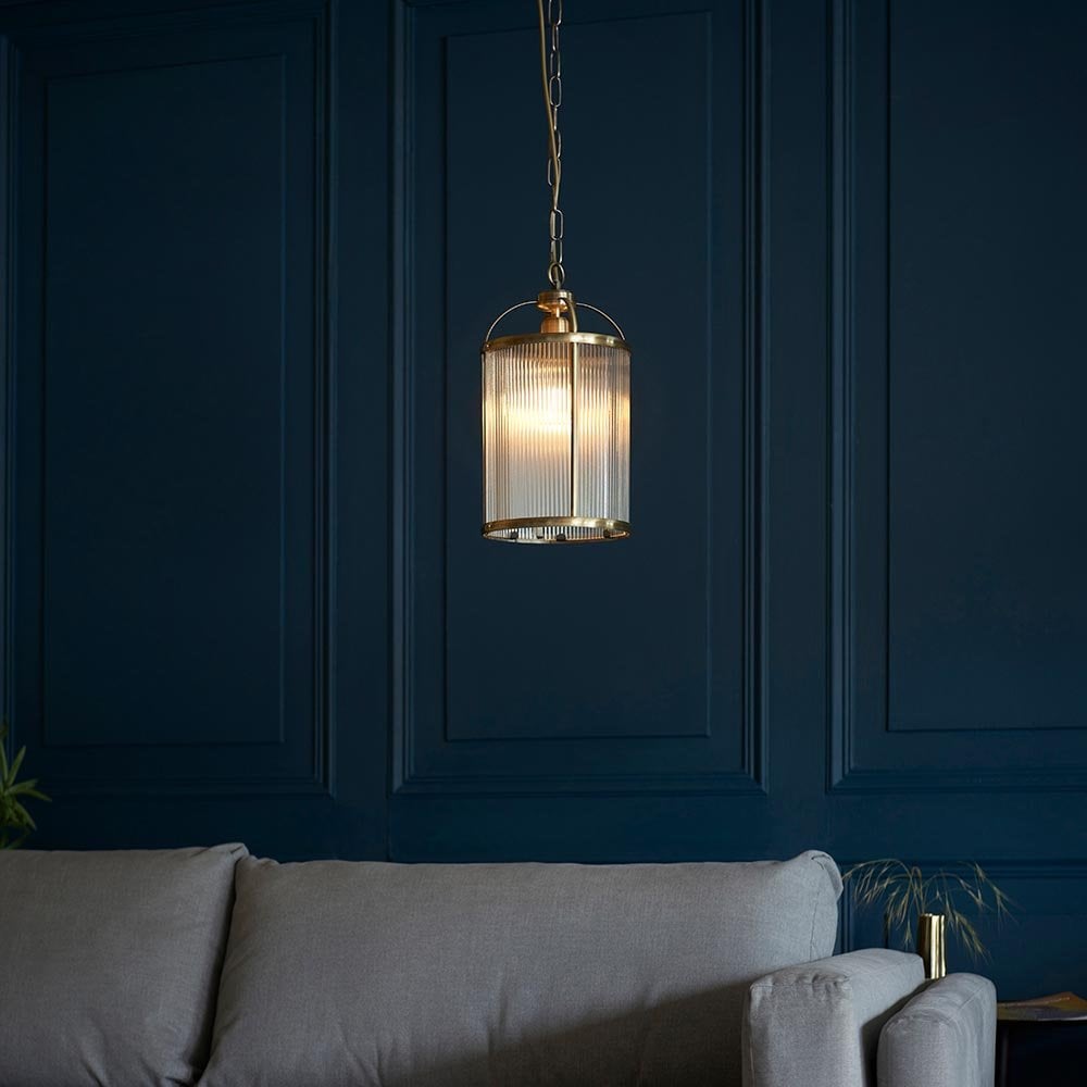 Lambeth Single Ribbed Lantern Pendant