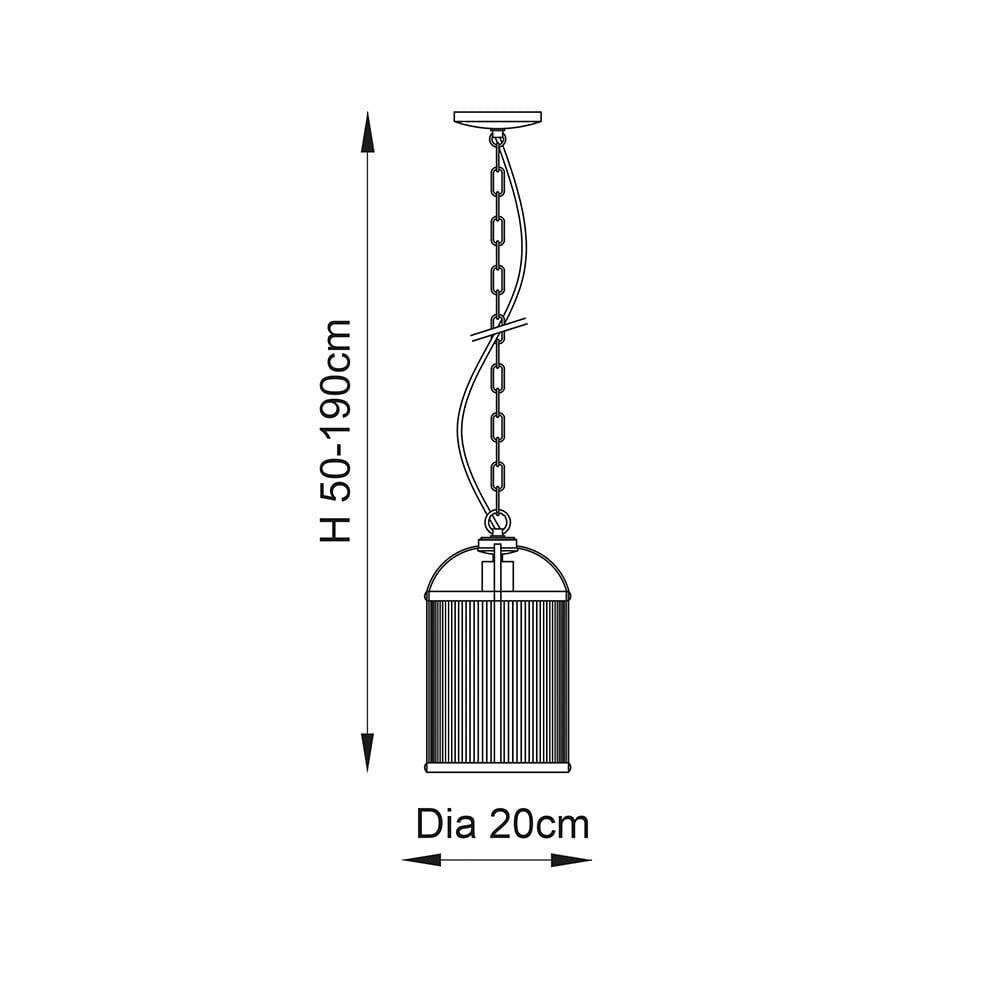 Lambeth Single Ribbed Lantern Pendant